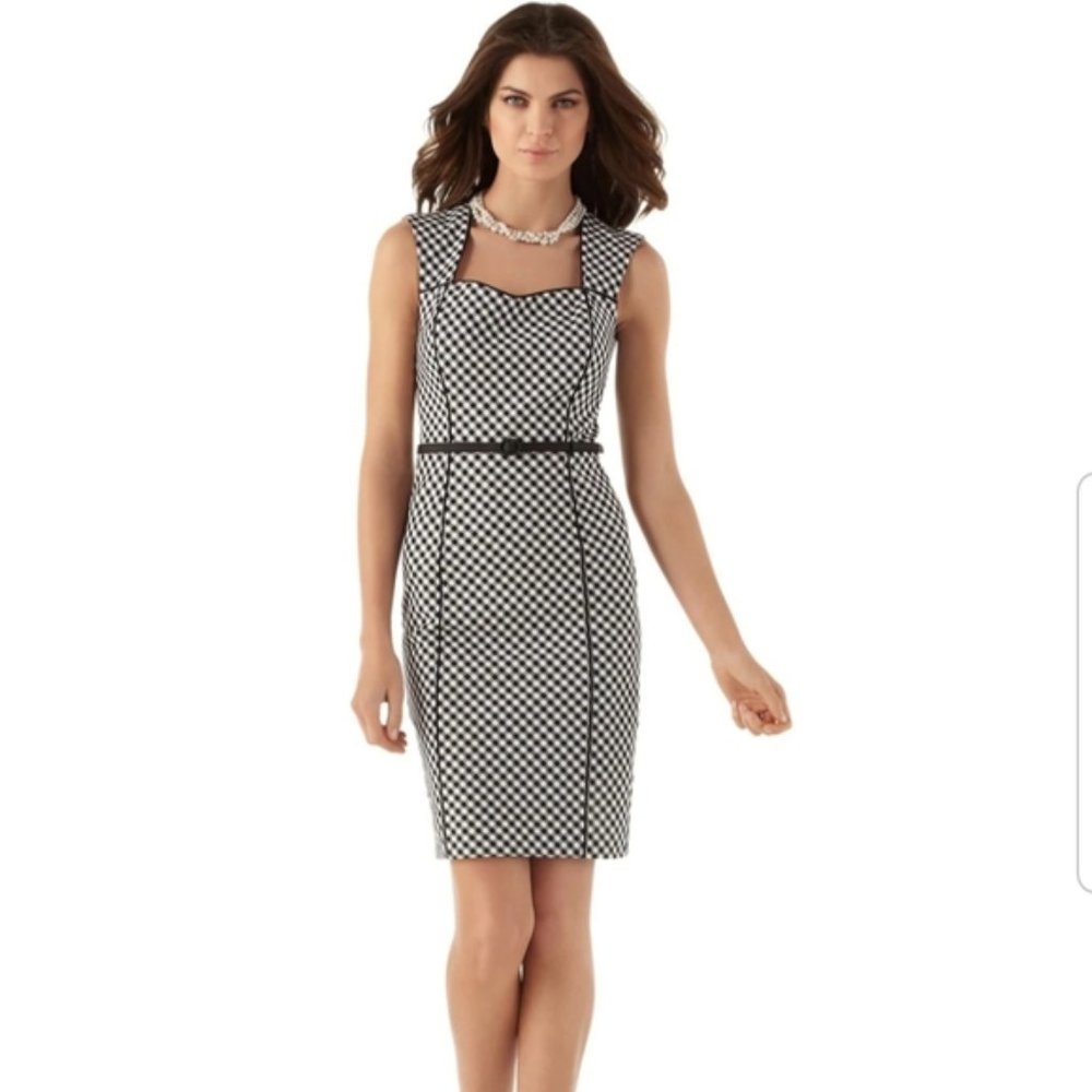 White House Black Market gingham sheath dress 2